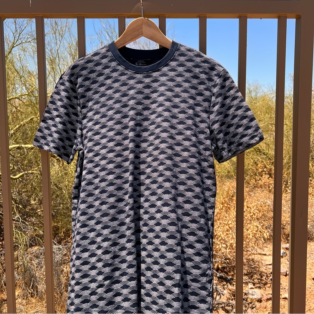 ⬇️💲Ben Sherman NWT Men’s Shirt Size S Color Navy Blazer 💯% Cotton Pattern
